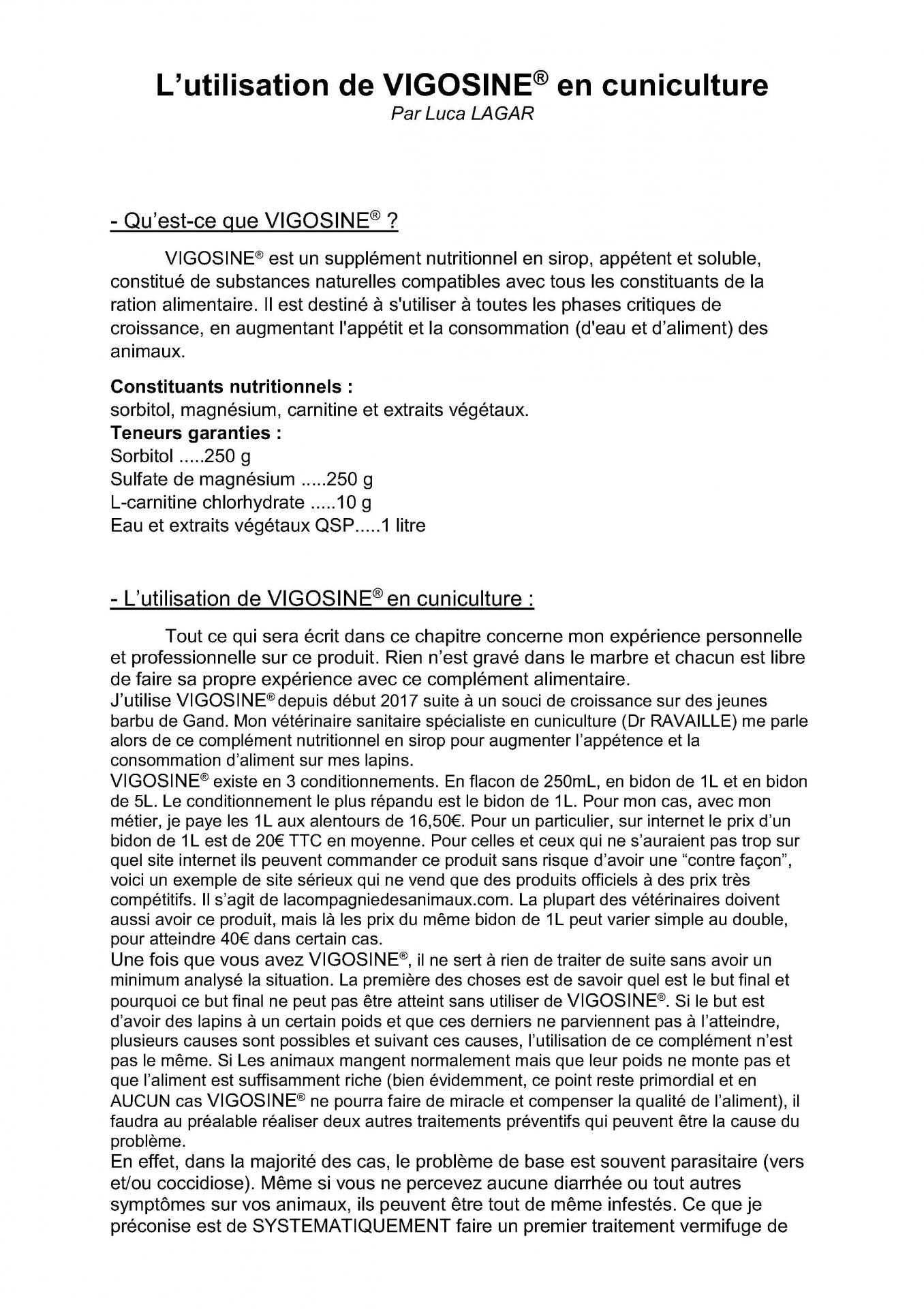 Article vigosine 1