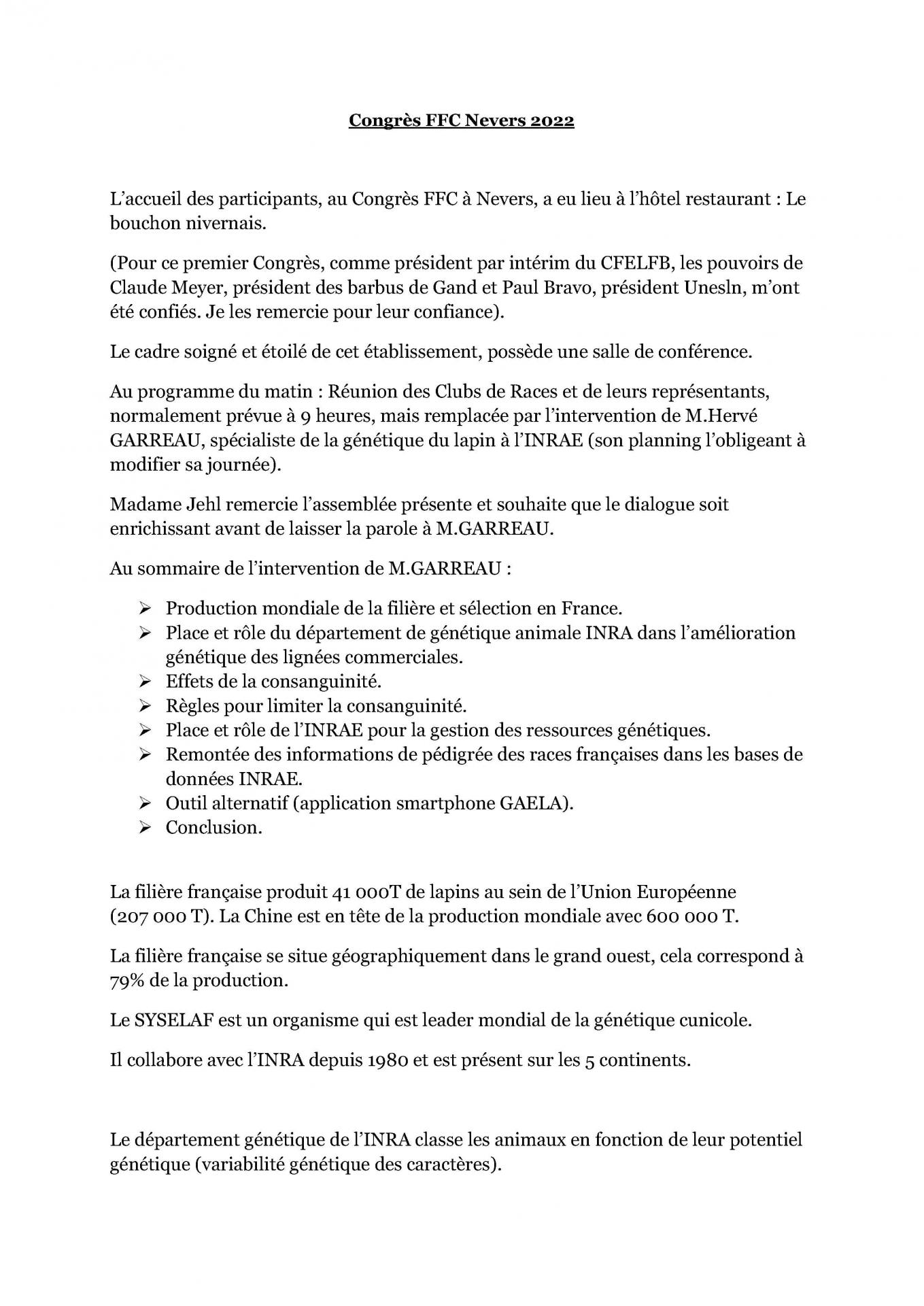 Congres ffc nevers 2022 compte rendu 1
