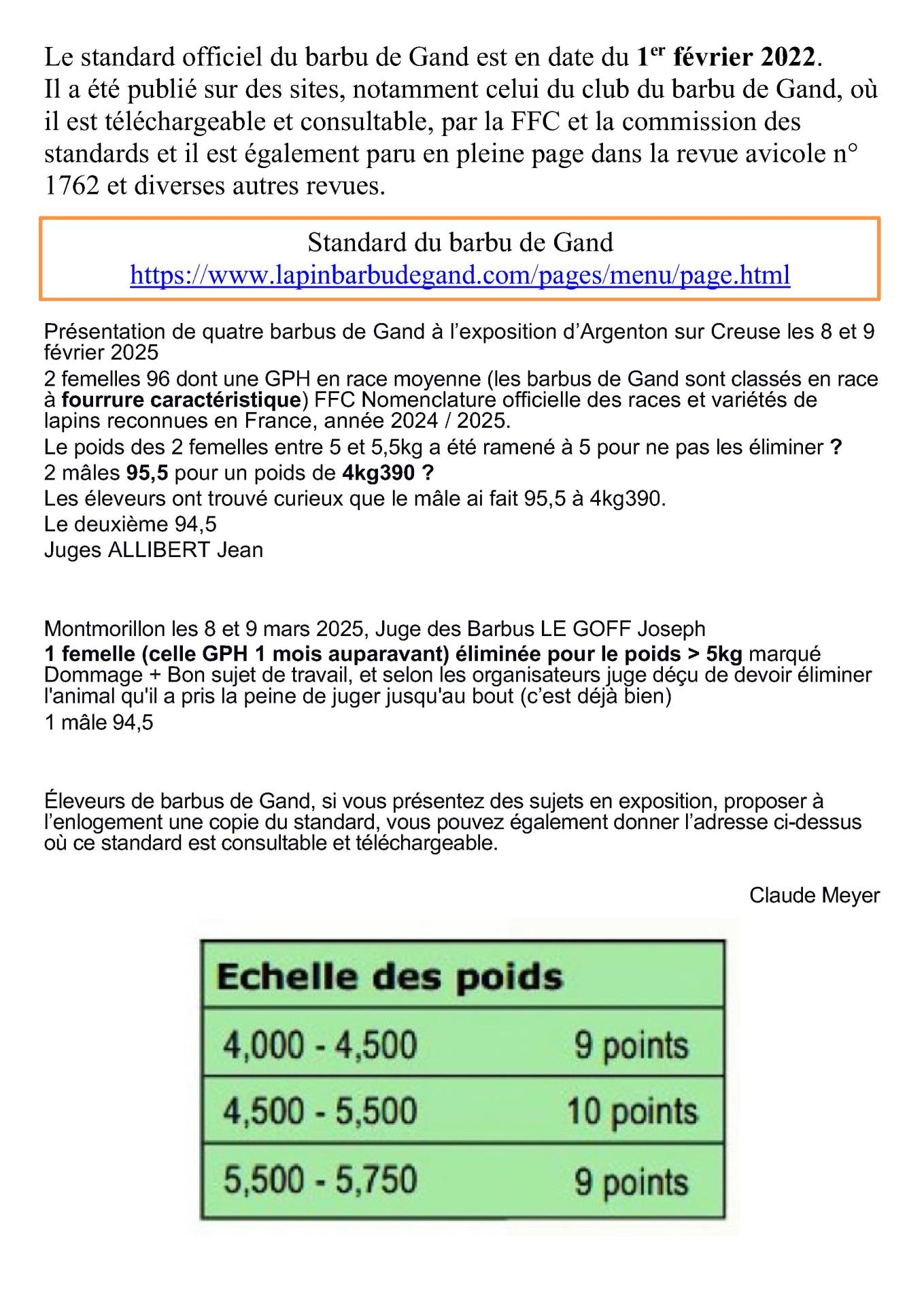 Courrier probleme de standard jarrige
